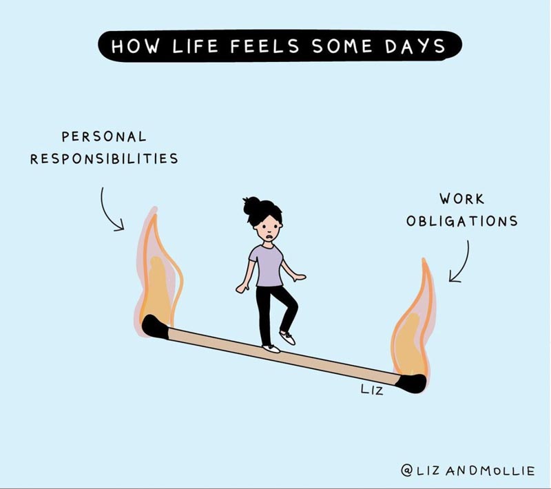 Illustration of burnout