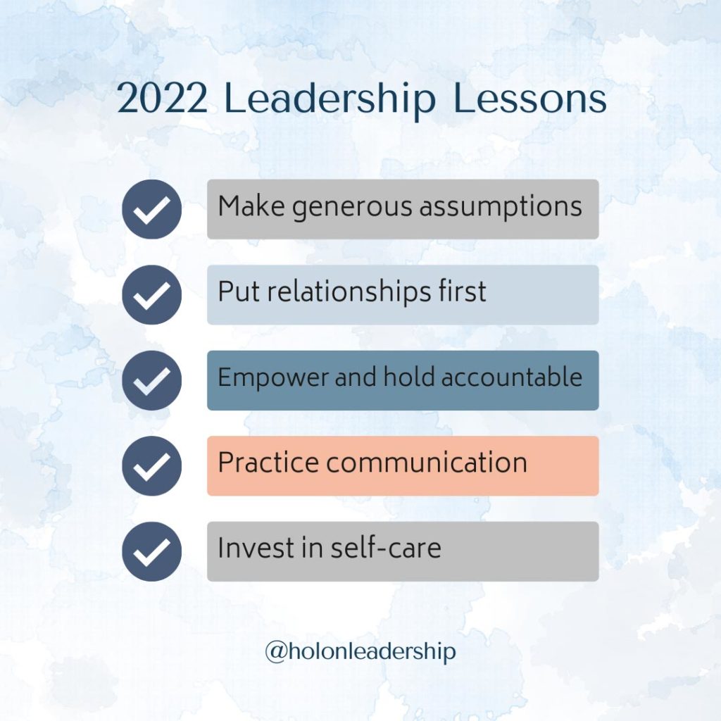 Graphic of 2022 Leadership Lesons